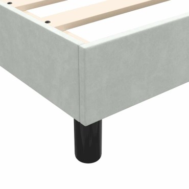 vidaXL Κρεβάτι Boxspring με Στρώμα Ανοιχτό Γκρι 80x210cm Βελούδινο 1 τεμ. - Μονό