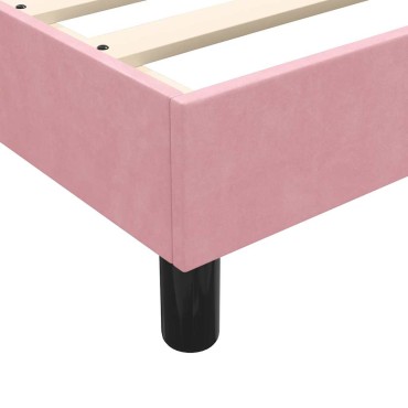 vidaXL Box Spring κρεβάτι με στρώμα ροζ 80x210cm Βελούδινο - Μονό