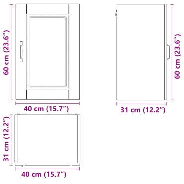 vidaXL ντουλάπι τοίχου κουζίνας "Porto" Sonoma Oak Engineered Wood 40x31x60cm