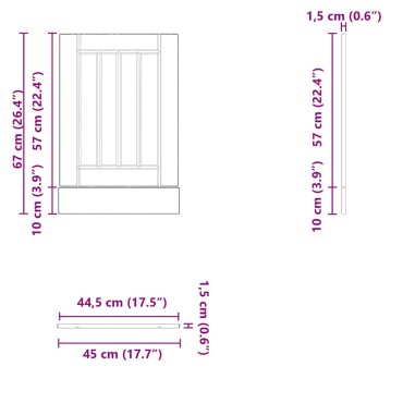 vidaXL Πλυντήριο πιάτων Πίνακας "Lucca" Sonoma Oak Engineered Wood 45x1,5x67 cm