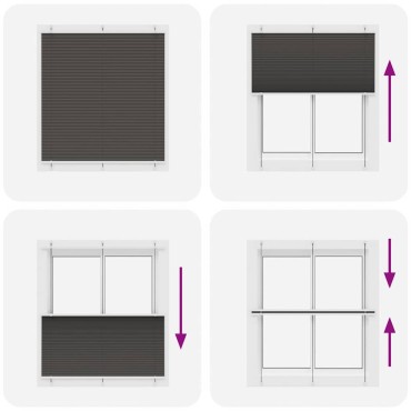 vidaXL Πλισέ περσίδα Μαύρο 115x100 cm Πλάτος υφάσματος 114,4 cm