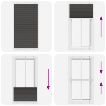 vidaXL Πλισέ περσίδα Μαύρο 110x200 cm Πλάτος υφάσματος 109,4 cm