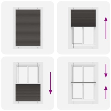 vidaXL Πλισέ περσίδα Μαύρο 90x150 cm Πλάτος υφάσματος 89,4 cm