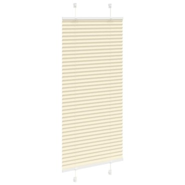 vidaXL Πλισέ περσίδα Κρέμα 65x100 cm Πλάτος υφάσματος 64,4 cm
