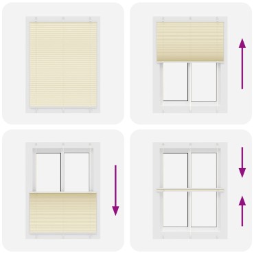 vidaXL Πλισέ περσίδα Κρέμα 110x150 cm Πλάτος υφάσματος 109,4 cm