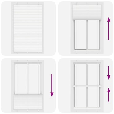 vidaXL Πλισέ περσίδα Λευκό 115x200 cm Πλάτος υφάσματος 114,4 cm