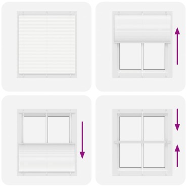 vidaXL Πλισέ περσίδα Λευκό 115x150 cm Πλάτος υφάσματος 114,4 cm