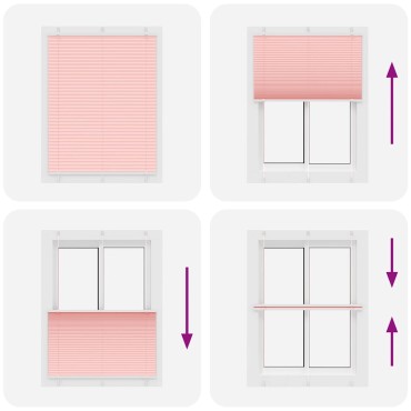 vidaXL Πλισέ περσίδα ροζ 105x150 cm Πλάτος υφάσματος 104,4 cm