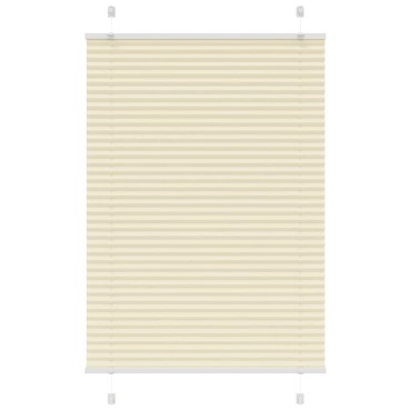 vidaXL Πλισέ περσίδα Κρέμα 85x100 cm Πλάτος υφάσματος 84,4 cm