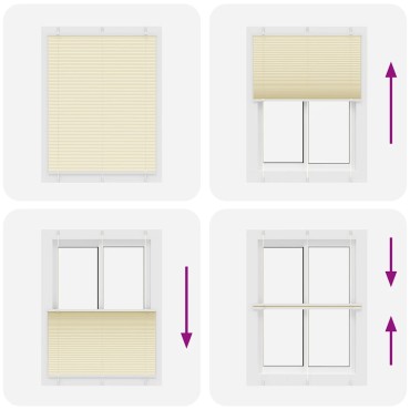 vidaXL Πλισέ περσίδα Κρέμα 110x100 cm Πλάτος υφάσματος 109,4 cm