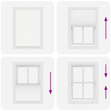 vidaXL Πλισέ περσίδα Λευκό 85x100 cm Πλάτος υφάσματος 84,4 cm