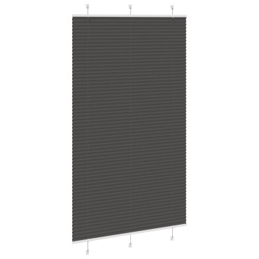 vidaXL Πλισέ περσίδα Μαύρο 115x200 cm Πλάτος υφάσματος 114,4 cm