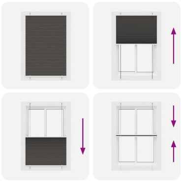 vidaXL Πλισέ περσίδα Μαύρο 85x150 cm Πλάτος υφάσματος 84,4 cm