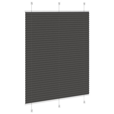 vidaXL Πλισέ περσίδα Μαύρο 110x100 cm Πλάτος υφάσματος 109,4 cm