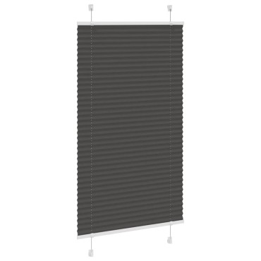 vidaXL Πλισέ περσίδα Μαύρο 75x100 cm Πλάτος υφάσματος 74,4 cm