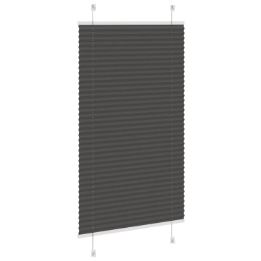 vidaXL Πλισέ περσίδα Μαύρο 75x100 cm Πλάτος υφάσματος 74,4 cm