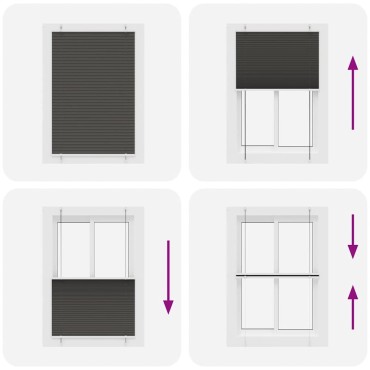 vidaXL Πλισέ περσίδα Μαύρο 95x150 cm Πλάτος υφάσματος 94,4 cm
