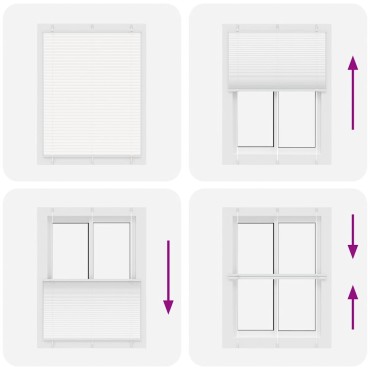 vidaXL Πλισέ περσίδα Λευκό 110x100 cm Πλάτος υφάσματος 109,4 cm