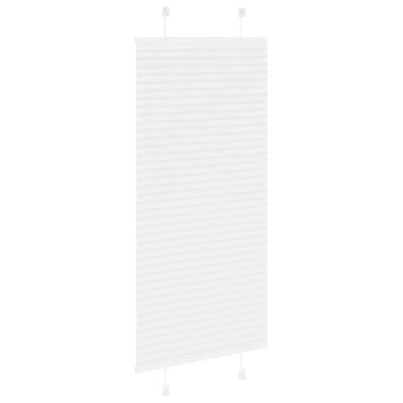 vidaXL Πλισέ περσίδα Λευκό 65x150 cm Πλάτος υφάσματος 64,4 cm