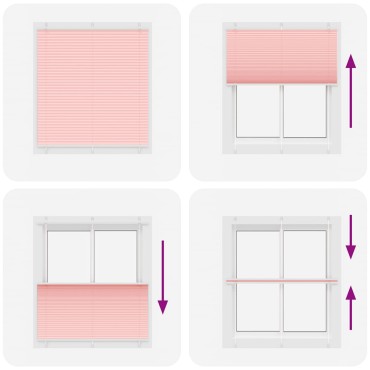 vidaXL Πλισέ περσίδα ροζ 120x150 cm Πλάτος υφάσματος 119,4 cm