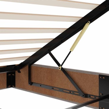 vidaXL Οθωμανικό κρεβάτι με στρώμα Taupe 180x200cm ύφασμα