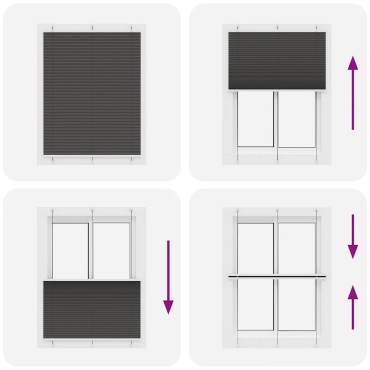 vidaXL Πλισέ περσίδα Μαύρο 105x100 cm Πλάτος υφάσματος 104,4 cm