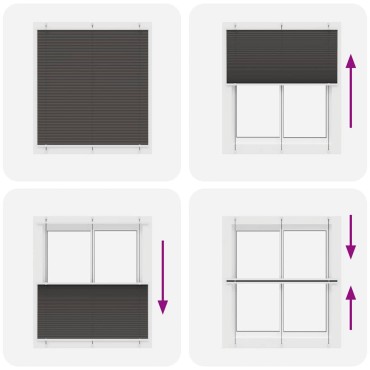 vidaXL Πλισέ περσίδα Μαύρο 115x150 cm Πλάτος υφάσματος 114,4 cm