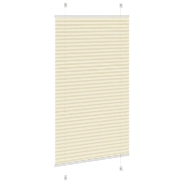 vidaXL Πλισέ περσίδα Κρέμα 80x100 cm Πλάτος υφάσματος 79,4 cm