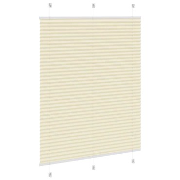 vidaXL Πλισέ περσίδα Κρέμα 105x100 cm Πλάτος υφάσματος 104,4 cm