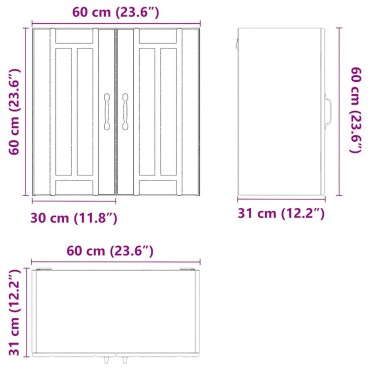 vidaXL ντουλάπι τοίχου κουζίνας "Lucca" Παλιό ξύλο 60x31x60cm