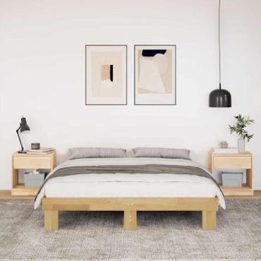 vidaXL Πλαίσιο κρεβατιού χωρίς στρώμα 135x190 cm μασίφ ξύλο δρυς