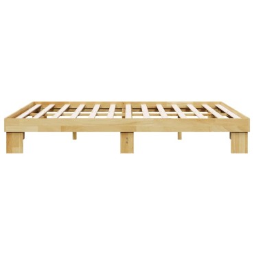 vidaXL Πλαίσιο κρεβατιού χωρίς στρώμα 135x190 cm μασίφ ξύλο δρυς