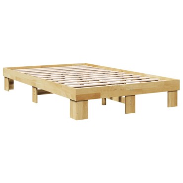 vidaXL Πλαίσιο κρεβατιού χωρίς στρώμα 120x200 cm μασίφ ξύλο δρυς