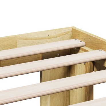 vidaXL Πλαίσιο κρεβατιού χωρίς στρώμα 120x200 cm μασίφ ξύλο δρυς