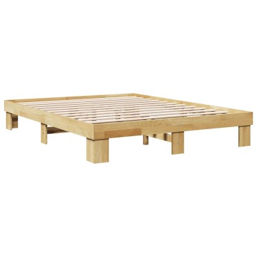 vidaXL Πλαίσιο κρεβατιού χωρίς στρώμα 150x200 cm μασίφ ξύλο δρυς