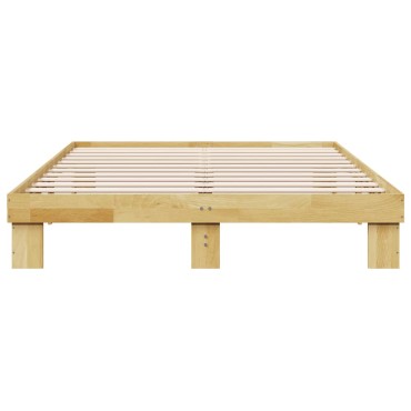 vidaXL Πλαίσιο κρεβατιού χωρίς στρώμα 150x200 cm μασίφ ξύλο δρυς