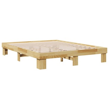 vidaXL Πλαίσιο κρεβατιού χωρίς στρώμα 150x200 cm μασίφ ξύλο δρυς