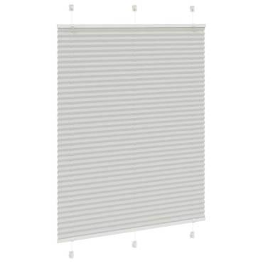 vidaXL Πλισέ περσίδα ανοιχτό γκρι 105x100 cm Πλάτος υφάσματος 104,4 cm