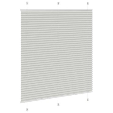 vidaXL Πλισέ περσίδα ανοιχτό γκρι 115x100 cm Πλάτος υφάσματος 114,4 cm