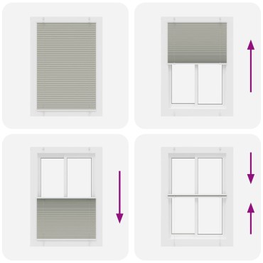 vidaXL Πλισέ περσίδα ανοιχτό γκρι 95x150 cm Πλάτος υφάσματος 94,4 cm