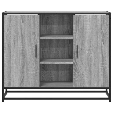 vidaXL Sideboard Γκρι Sonoma 92x35x76cm Ξύλινο μηχανουργικό ξύλο 1 τεμ.