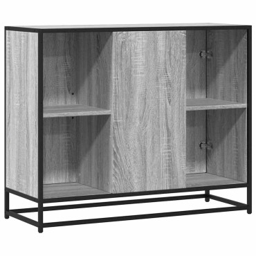 vidaXL Sideboard Γκρι Sonoma 92x35x76cm Ξύλινο μηχανουργικό ξύλο 1 τεμ.