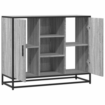 vidaXL Sideboard Γκρι Sonoma 92x35x76cm Ξύλινο μηχανουργικό ξύλο 1 τεμ.