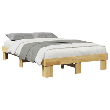 vidaXL Πλαίσιο κρεβατιού χωρίς στρώμα 120x190 cm μασίφ ξύλο δρυς