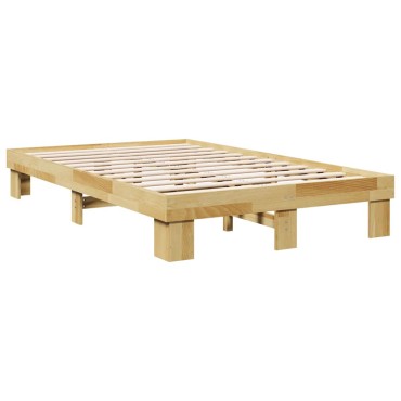 vidaXL Πλαίσιο κρεβατιού χωρίς στρώμα 120x190 cm μασίφ ξύλο δρυς
