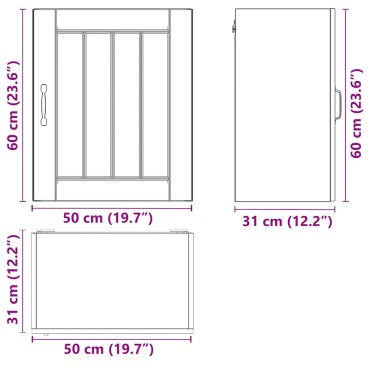vidaXL Ντουλάπι τοίχου κουζίνας "Lucca" Γκρι Sonoma 50x31x60cm 1 τεμ.