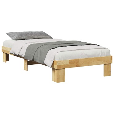 Πλαίσιο κρεβατιού vidaXL χωρίς στρώμα 75x190 cm μασίφ ξύλο δρυς