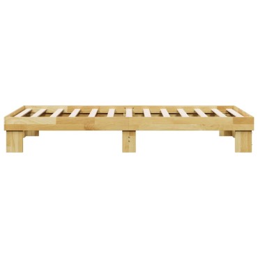 Πλαίσιο κρεβατιού vidaXL χωρίς στρώμα 75x190 cm μασίφ ξύλο δρυς