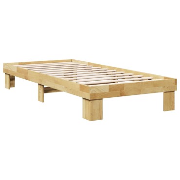 Πλαίσιο κρεβατιού vidaXL χωρίς στρώμα 75x190 cm μασίφ ξύλο δρυς