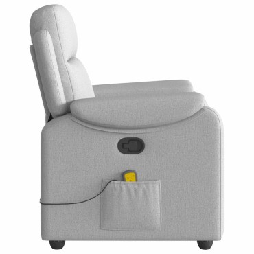 vidaXL καρέκλα ανάκλισης μασάζ Cloud Grey Fabric